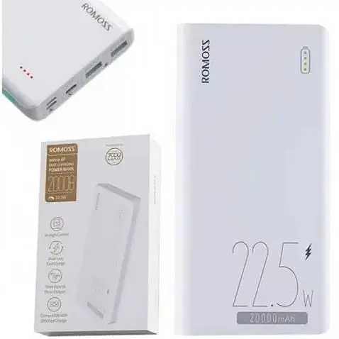 Внешний аккумулятор Romoss Power Bank 20000 mAh 22.5 W Fast Charge PD QC PPH80-611-1121H - фото 2