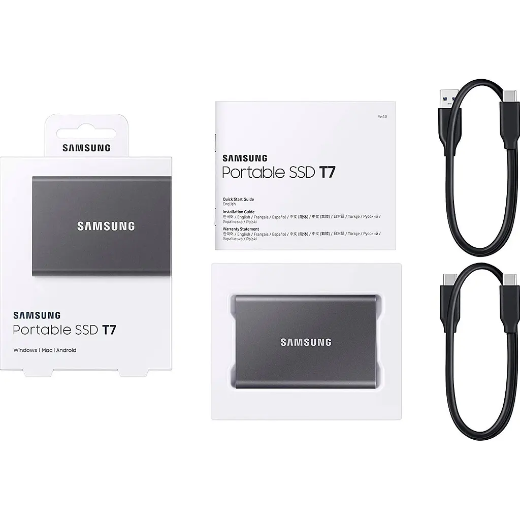 Зовнішній SSD накопичувач Samsung T7 4TB Titan Gray (MU-PC4T0T/WW) [109766] - фото 6