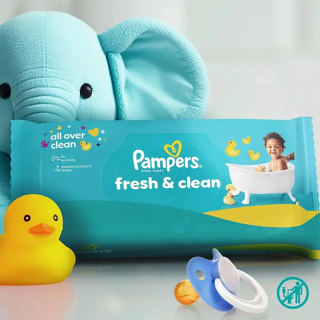 Дитячі вологі серветки Pampers Fresh Clean2x80 шт (160 шт) (8006530135269) - фото 2