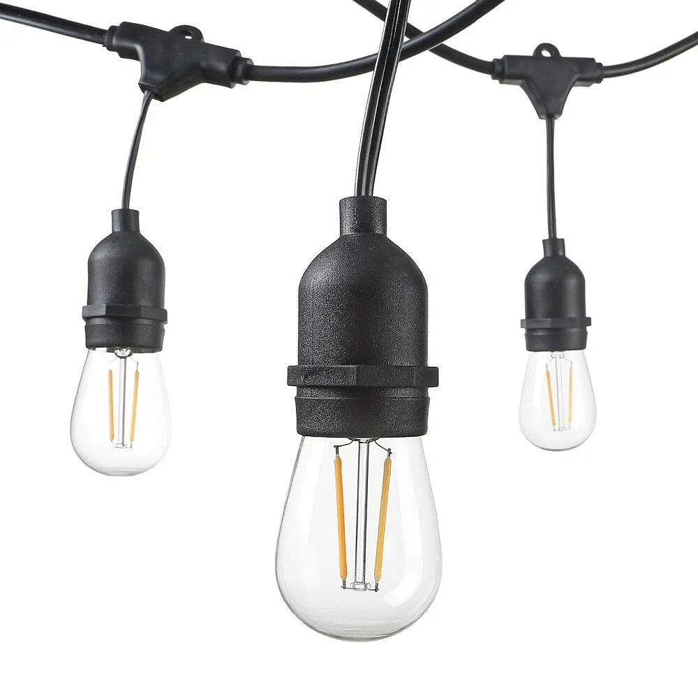 Уличная гирлянда с ретро-лампами LED Edison 15 шт, 220V, 10 метров с переходником, уличный струнный светильник - фото 4