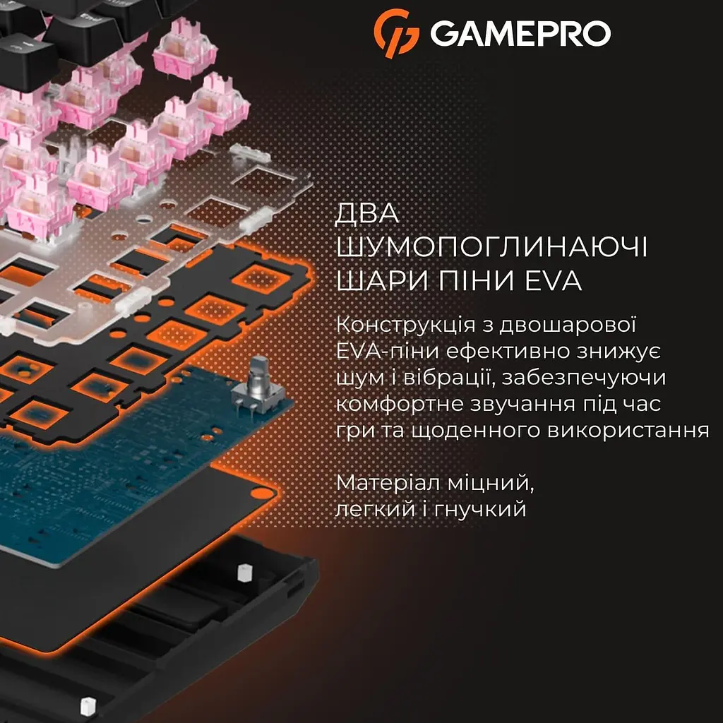 Клавіатура GamePro MK160 V2 Warden QLAB Sakura Black (MK160-V2-B-QS) - фото 10