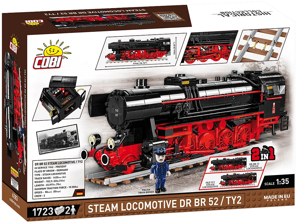 Конструктор Cobi Локомотив DR BR Class 52 масштаб 1:35, 1723 деталі (COBI-6283) - фото 2