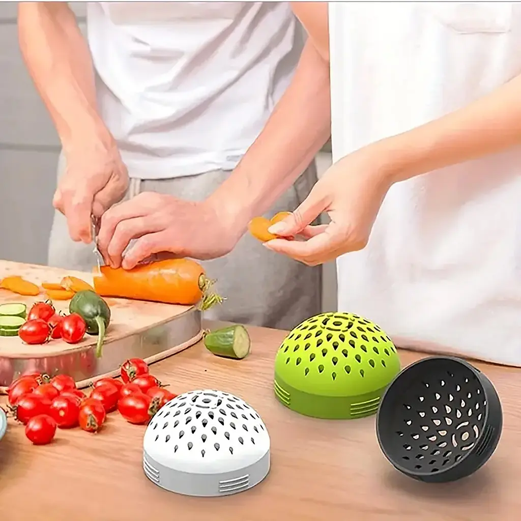 Друшляк силіконовий портативний фільтр для консервних банок, Kitchen Master Салатовий 87269 - фото 2