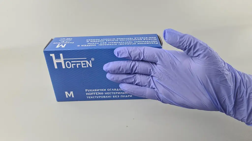 Рукавички одноразові нітрилові HOFFEN, розмір M, 100 шт, неопудрені, для огляду, клінінгу та сервісу - фото 3