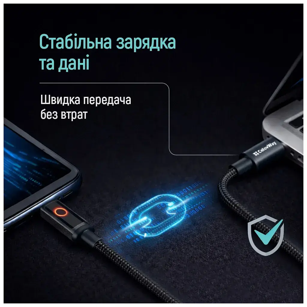 Дата кабель USB-C to Lightning 1.0m PD30W black ColorWay (CW-CBPDCL103-BK) - фото 10