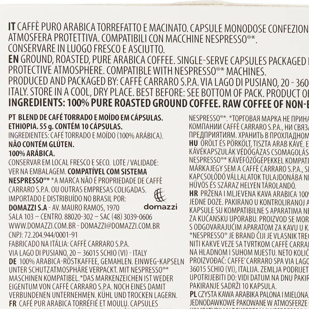 Кава в капсулах Carraro Nespresso Aluminium Ethiopia 55 г (10 шт. х 5.5 г) - фото 4