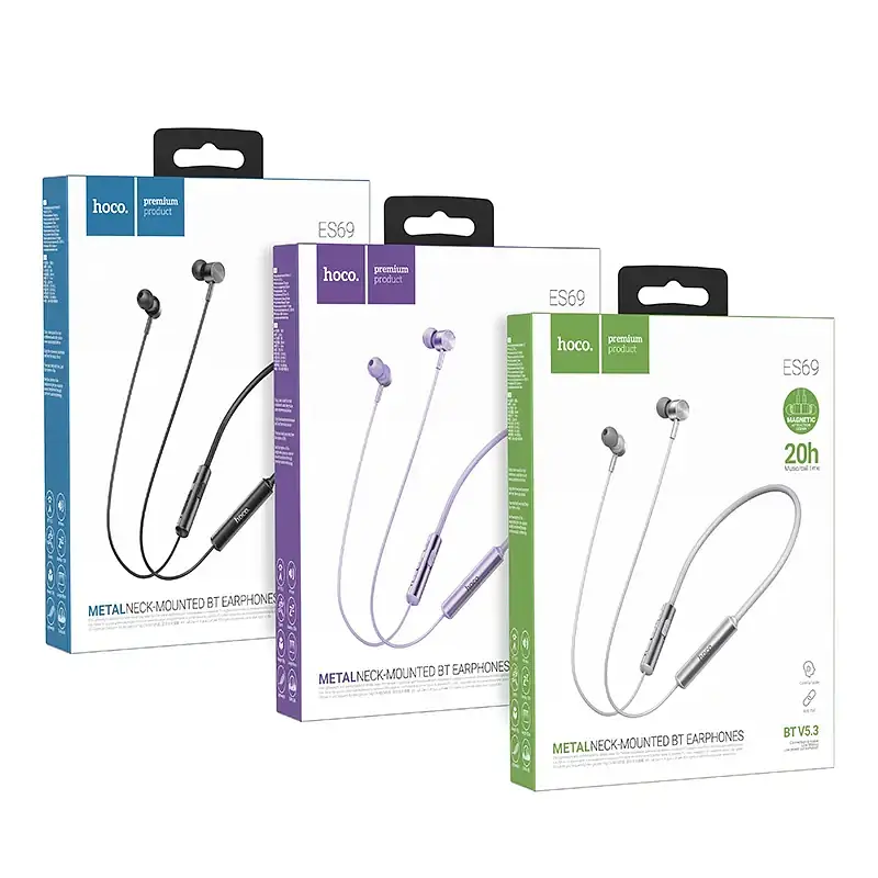 Bluetooth наушники Hoco ES69 Platinum neck-mounted BT earphones black - фото 4