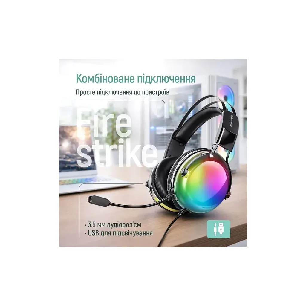 Навушники ColorWay Firestrike RGB Black (CW-HPG04BK) - фото 11