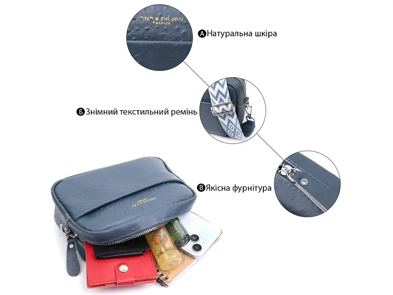 Жіноча шкіряна сумка Vintage 20,5х14х7,5 см sum0026609 - фото 4