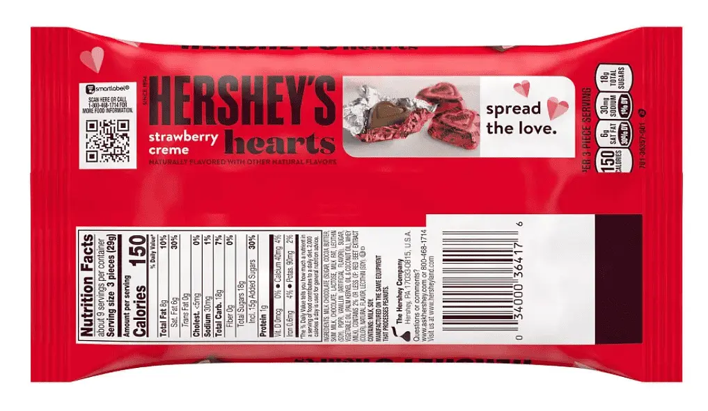 Шоколадні цукерки Hershey's Strawberry Creme Hearts Candy 249г - фото 5