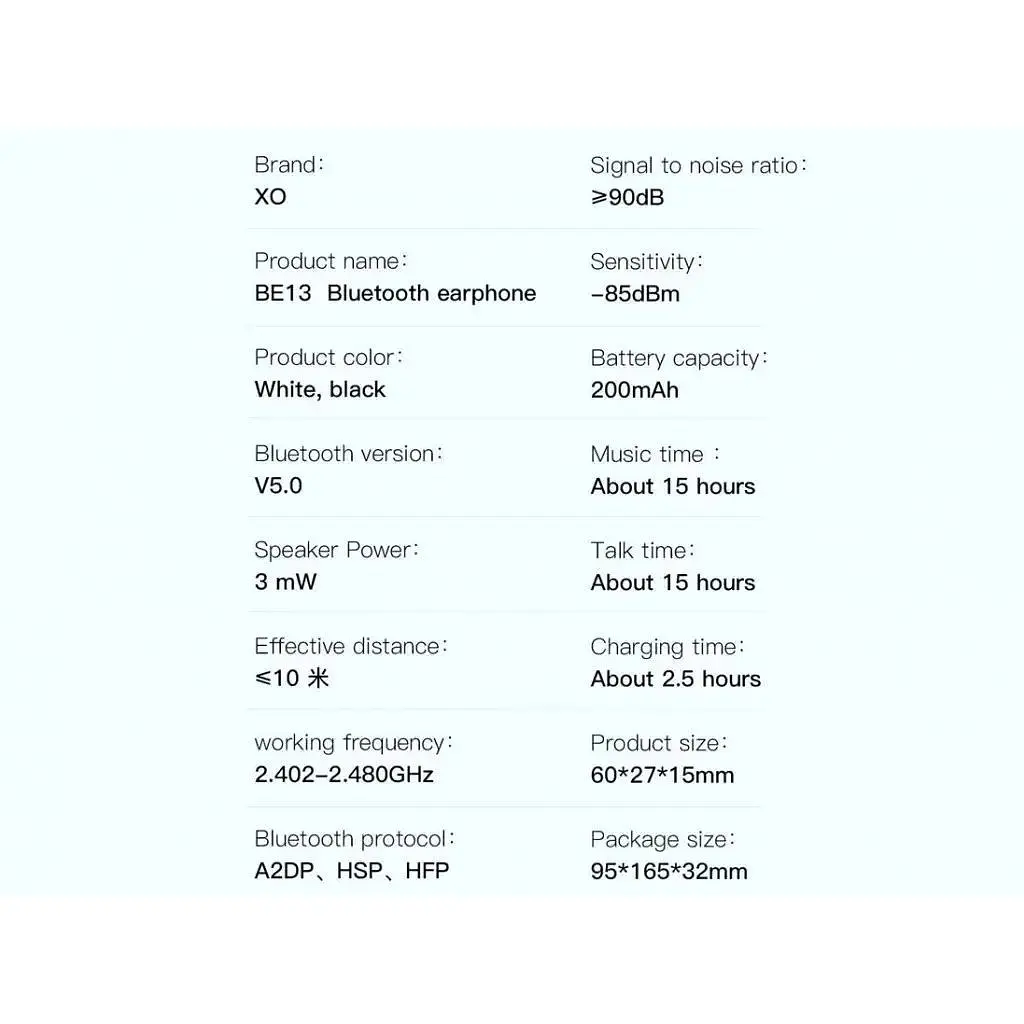 Бездротова моно гарнітура XO BE13 Bluetooth розмовна біла - фото 5
