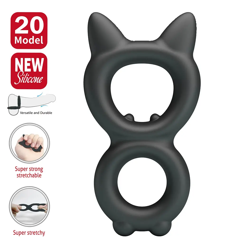 Ерекційне кільце Crazy Bull Super Soft Silicone Toran, чорне PRETTY LOVE BI-210365 103644 - фото 3