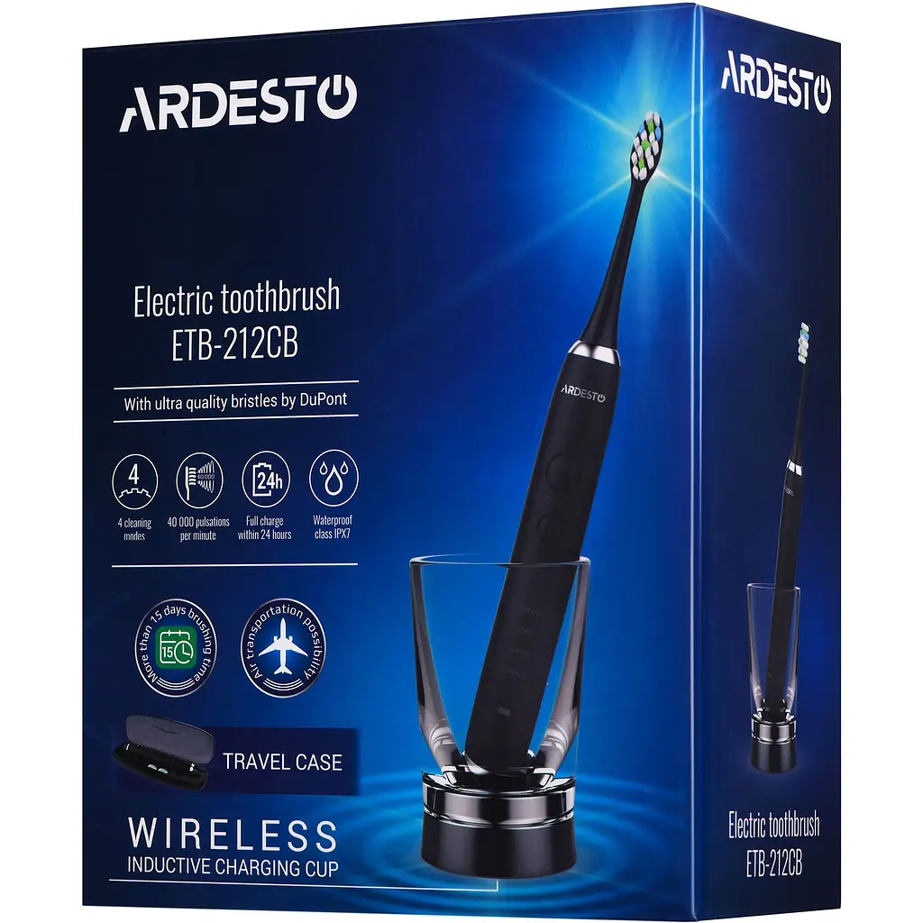 Електрична зубна щітка Ardesto ETB-212CB, чорна - фото 6