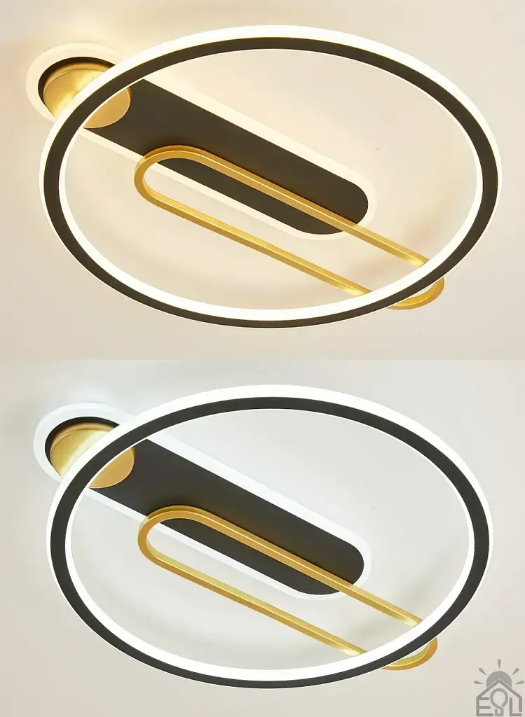 Керована світлодіодна люстра MENSOLA 80W R-APP-530х450x60-BLACK/GOLD/WHITE ESLLSE - фото 2