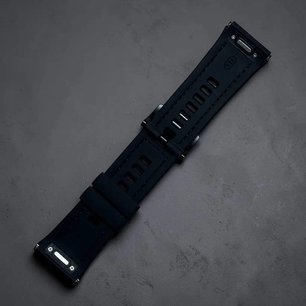 Силіконовий ремінець Primolux Nylon Silicone для смарт-годинника Huawei Watch GT 6 Pro 46mm - Black Silver - фото 6