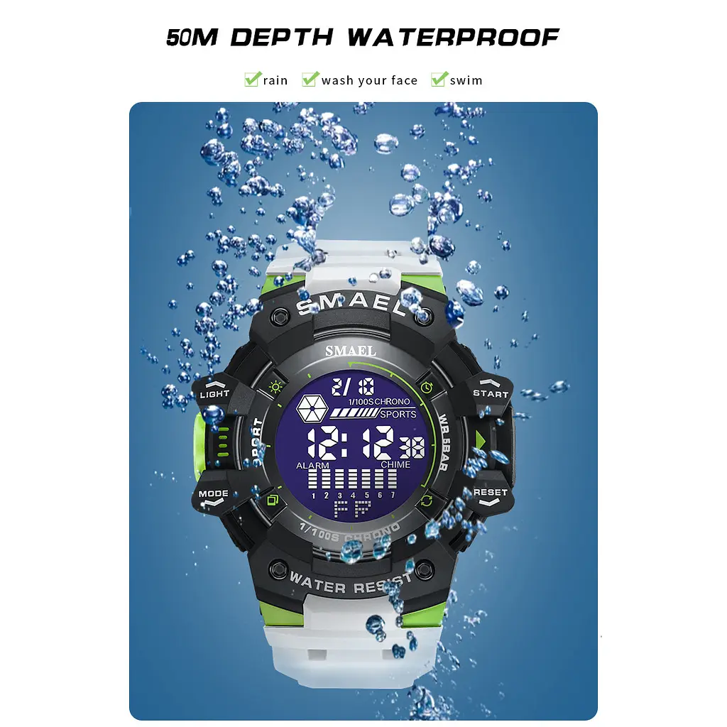 Наручний годинник чоловічий Smael 8050 Black (15198) - фото 4