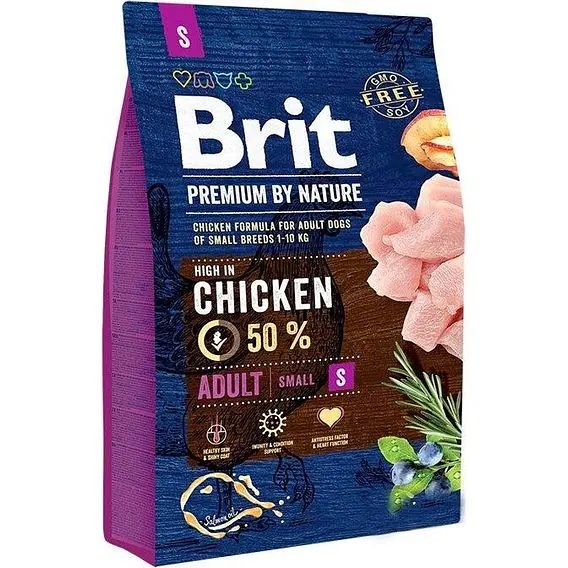 Сухий корм для собак дрібних порід Brit Premium Dog Adult S з куркою 3 кг - фото 2