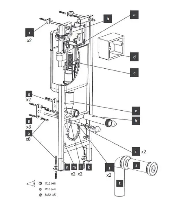 Інсталяція Cersanit Tech Line Base з кнопкою Base Circle + унітаз Arteco CleanOn з сидінням 30412 - фото 5