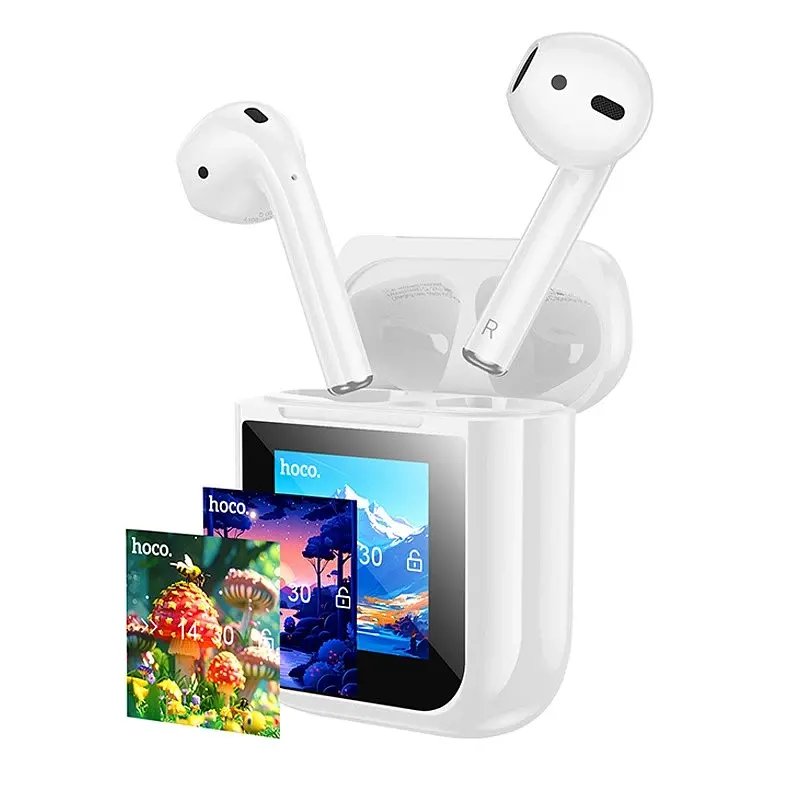 Беспроводные наушники Hoco EW80 Magnificent true wireless touch screen BT headset, BT5.4, 30mAh, 300mAh, 4h, white - фото 2