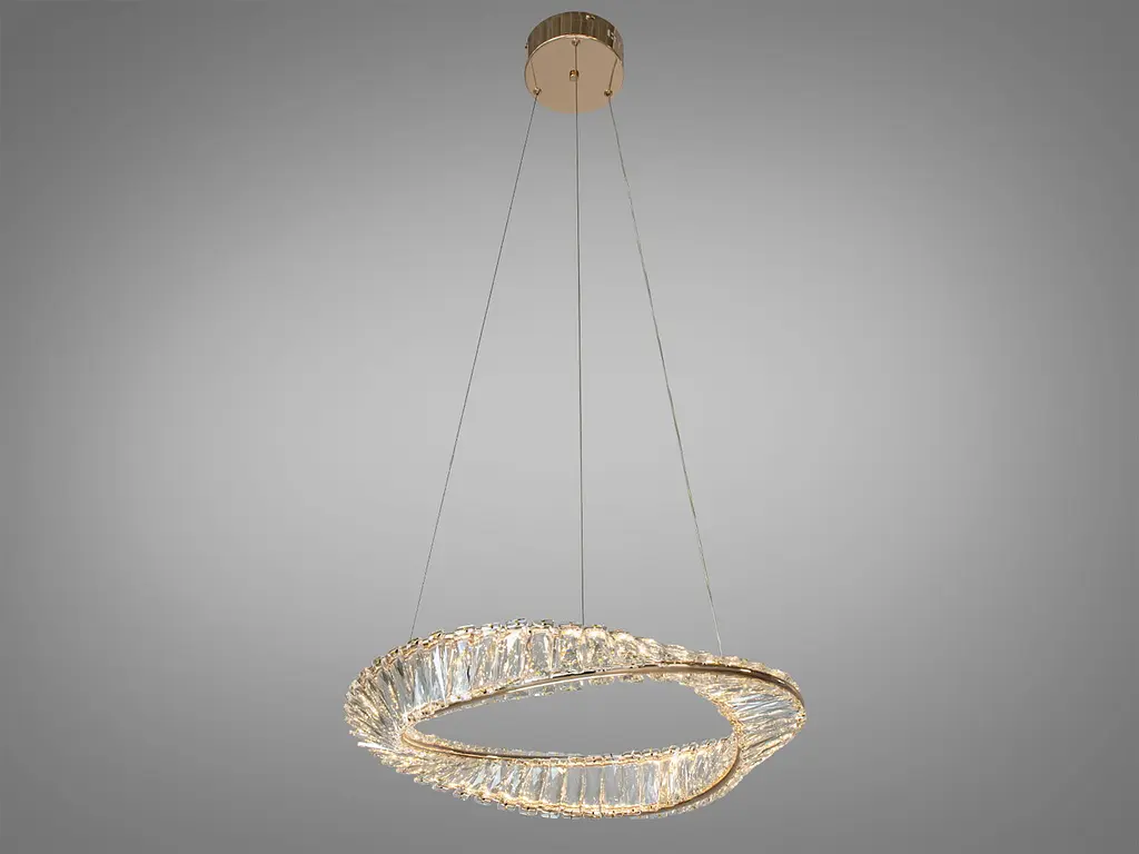 Люстра світлодіодна Diasha 548/500G, 55W, золото, діаметр 50 см, висота 115 см, сучасний стиль для дому - фото 2