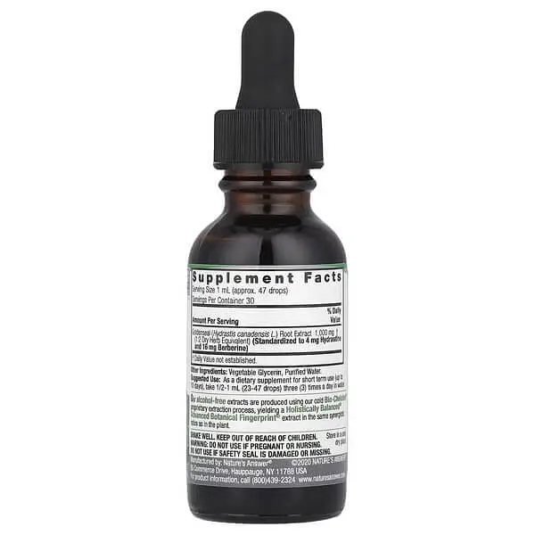 Берберин Goldenseal Root 1,000 mg 30 ml Nature's Answer vit0006520 - фото 2