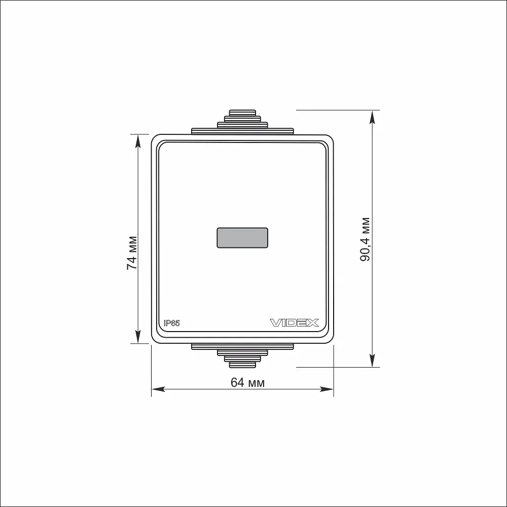 Вимикач зовнішній одноклавішний Videx Binera з підсвіткою сірий IP 65 1 шт. - фото 4