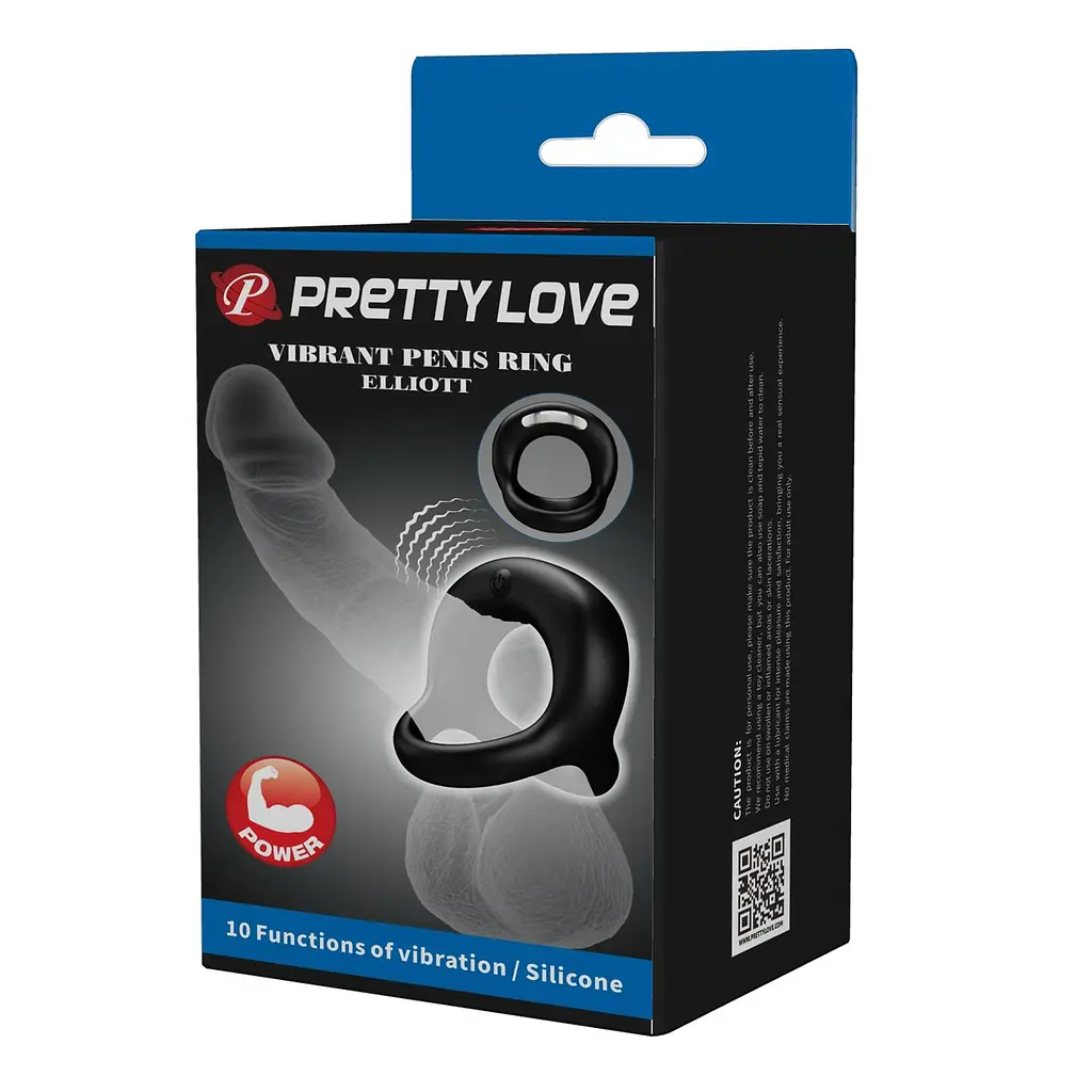 Кільце ерекційне Pretty Love Elliott 6.4 см чорний - фото 11