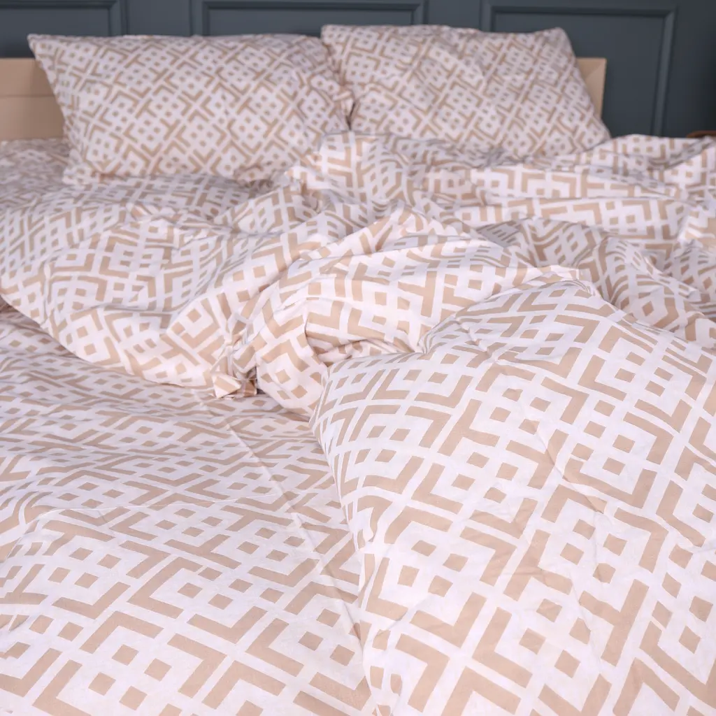 Комплект постільної білизни MIRSON Ranforce Elite Abstract Beige 2x160x220см (2200013165040) - фото 4