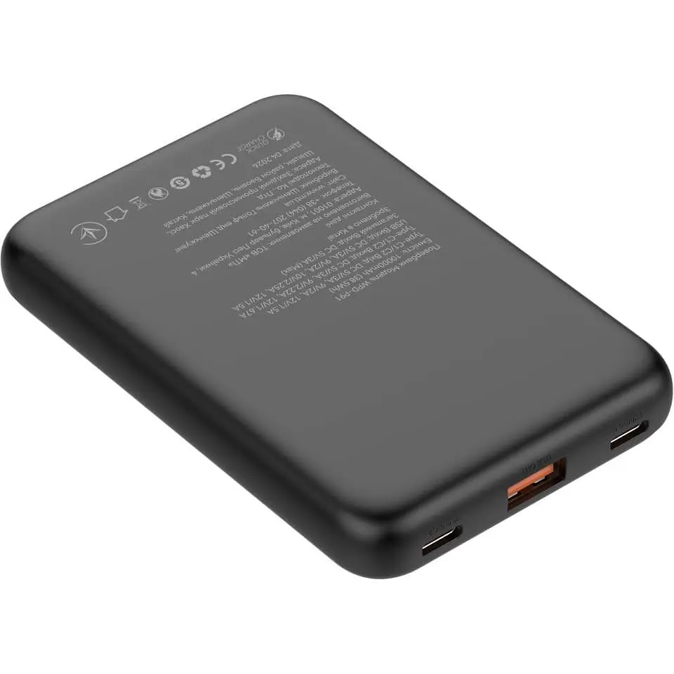 Павербанк ATRIA Black 10 000 mAh / 22.5 Вт (WPD-P91) - фото 4