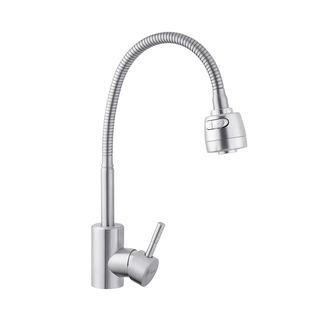 Змішувач для кухні з гнучким виливом Agua Acero-INOX035-2 CV023291 Хром матовий - фото 4