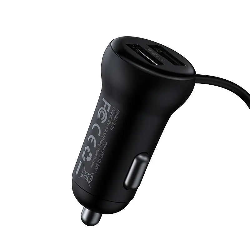 Трансмітер модулятор адаптер авто BASEUS S-16 Wireless MP3 Car Charger T typed 2USB - фото 4