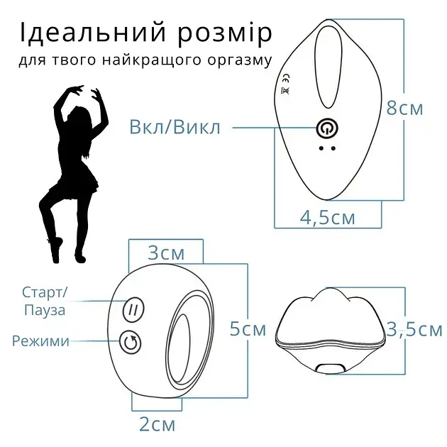 Вібратор для клітора I’MCUM Clit Control в трусики з пультом управління Рожевий (IM-KCD209) - фото 8