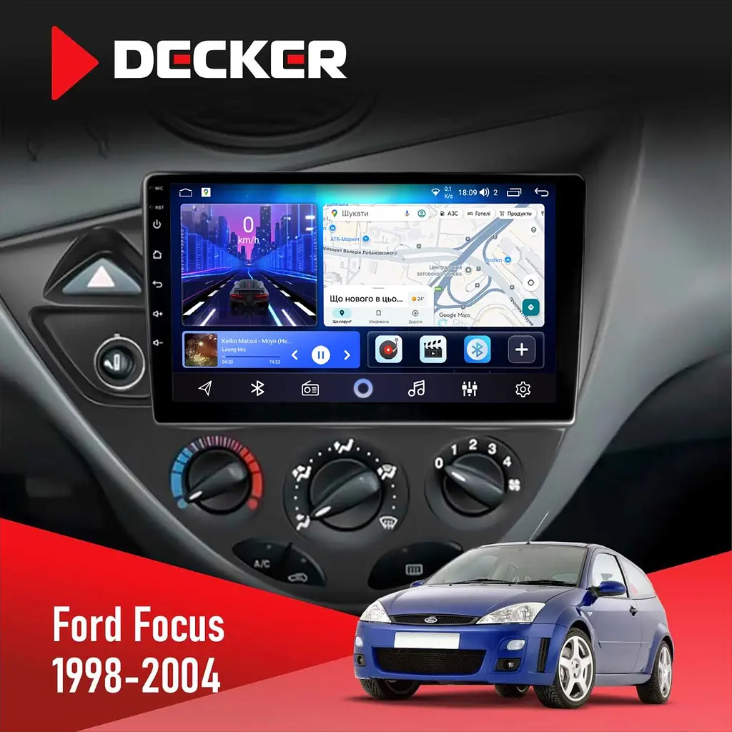 Штатна магнітола Ford Focus 1998-2004 Decker D9-006 4x64, 4G Decker (НФ-00007525)