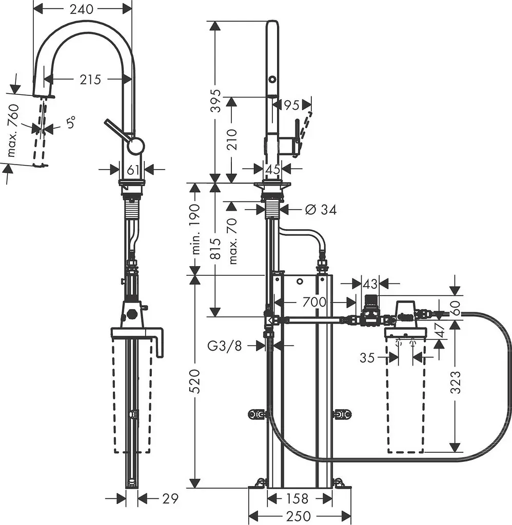 Змішувач для кухні Hansgrohe Aqittura M91 FilterSystem 210 matt black 76826670 - фото 2