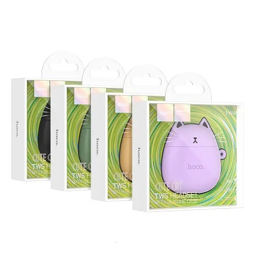 Наушники беспроводные Hoco EW45 True ws stereo headset TWS Caramel Cat - фото 6