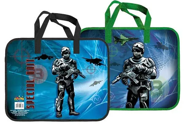 Папка-портфель дитяча Kidis Soldier, пластикова з текстильними ручками - фото 3