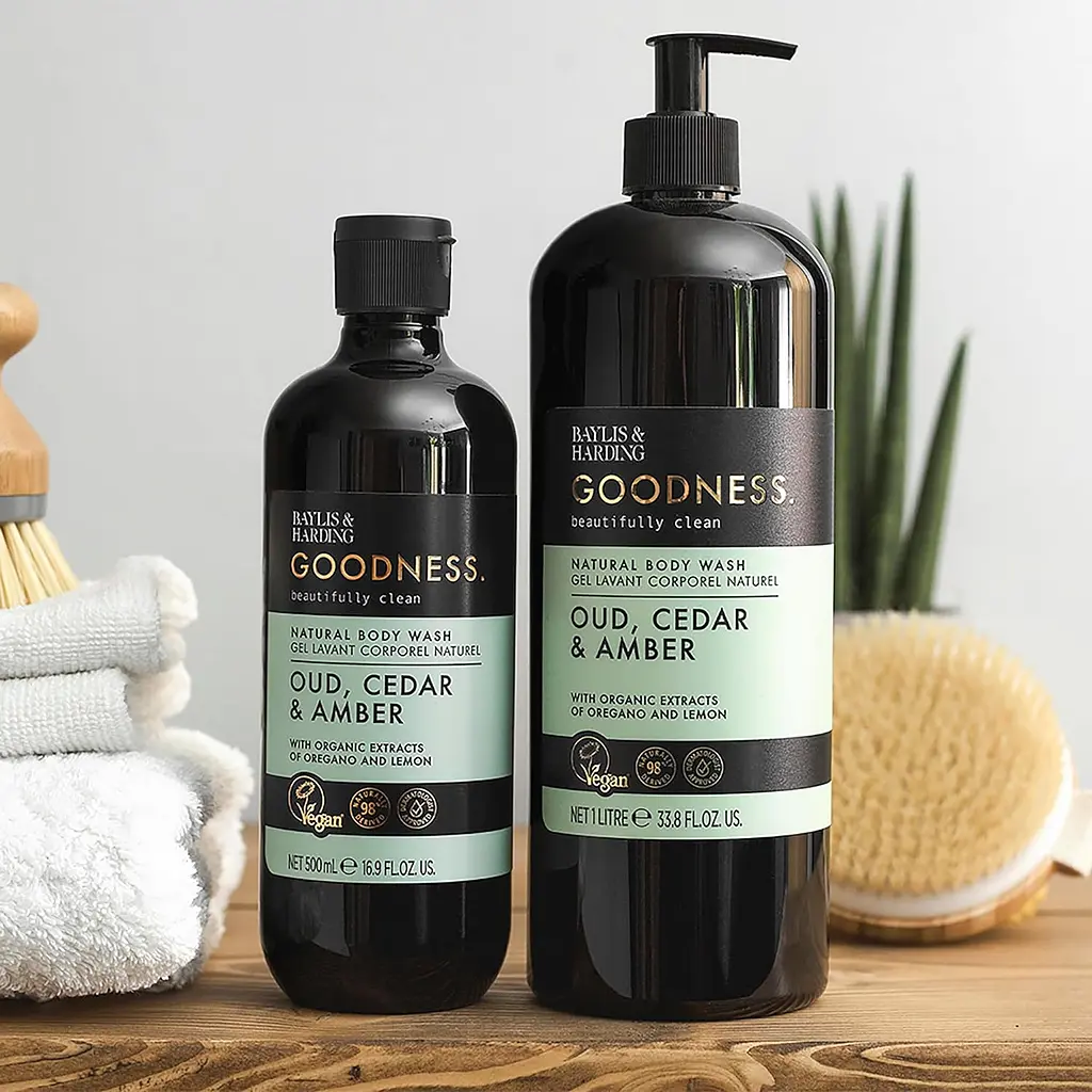 Гель для душу Baylis & Harding Goodness Oud, Cedar & Amber 500 мл - фото 4