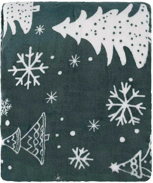 Плед Ardesto Christmas Flannel Ялинки Зелений ART0128PB 160х200 см - фото 2