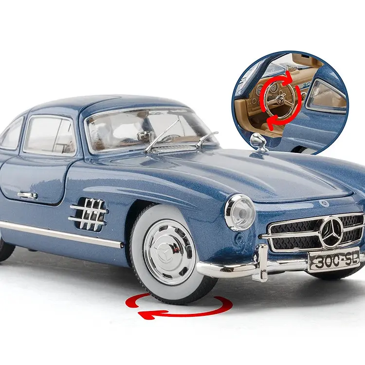 Колекційна металева модель автомобіля АвтоЕксперт Mercedes-Benz 300SL Gullwing з інерцією, світлом та звуком 1:24 - фото 3