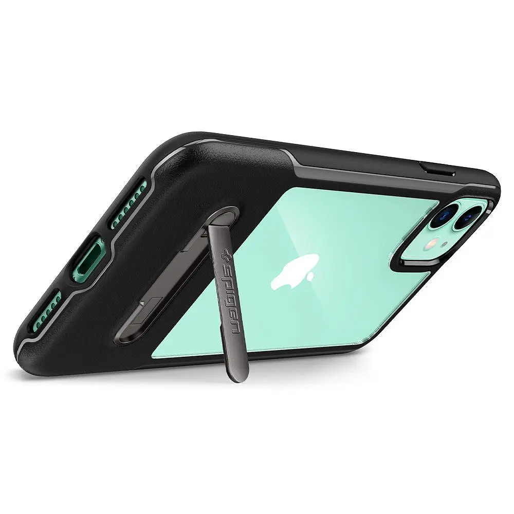 Чохол прозорий протиударний із підставкою Spigen Slim Armor Essential S Ultra Hybrid 076CS27085 для iPhone 11 (6.1") Black - фото 5
