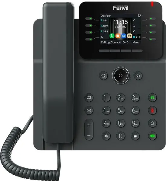 Fanvil Телефон IP V62G-Black 2xGE LAN, 12 SIP ліній, 21 DSS клавіш, VPN, SW Linux, PoE, 2.8" колірний дисплей, чорний - фото 2