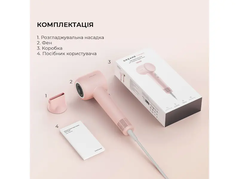 Фен Dreame Hair Dryer Gleam Pink (AHD12A-PK) - фото 9