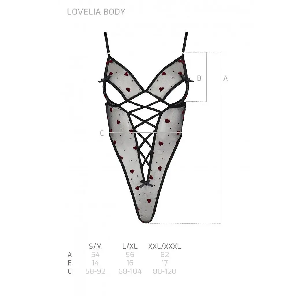 Еротичний боді з малюнком Passion LOVELIA BODY L/XL, black - фото 7