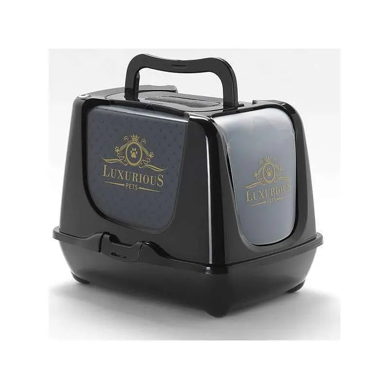 Закритий туалет для котів Moderna Trendy Cat Luxurious із вугільним фільтром чорний 50х39х37 см C235015AA - фото 2