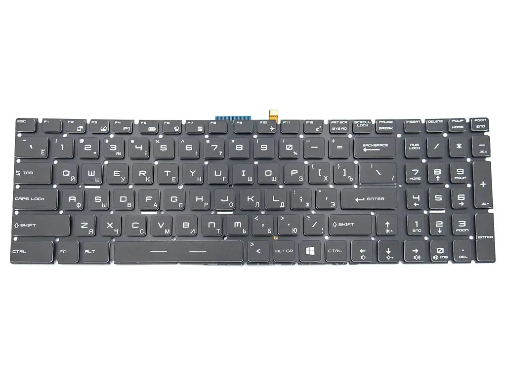 Клавіатура для MSI GT62, GT72, GE62, GE72, GS60, GS70. GL62, GL72, GP62, GP72, CX62 (UA чорна з підсвічуванням). Оригінал. - фото 3