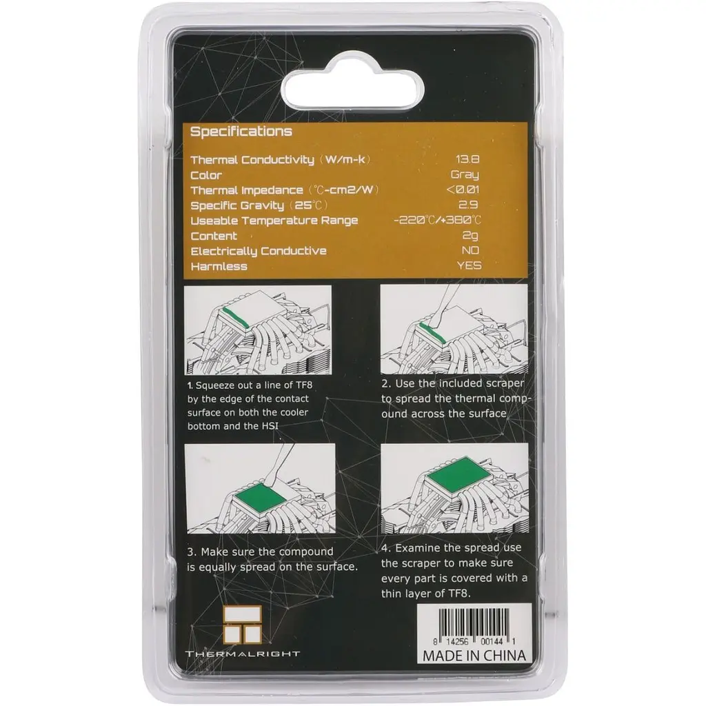 Термопаста Thermalright TF8 2 г (0814256001441) [97446] - фото 4