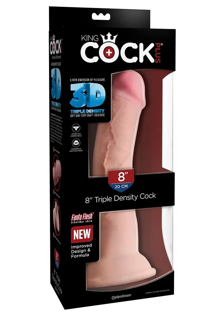 Фалоімітатор King Cock Plus 7 Triple Density Cock 21 см тілесний - фото 7