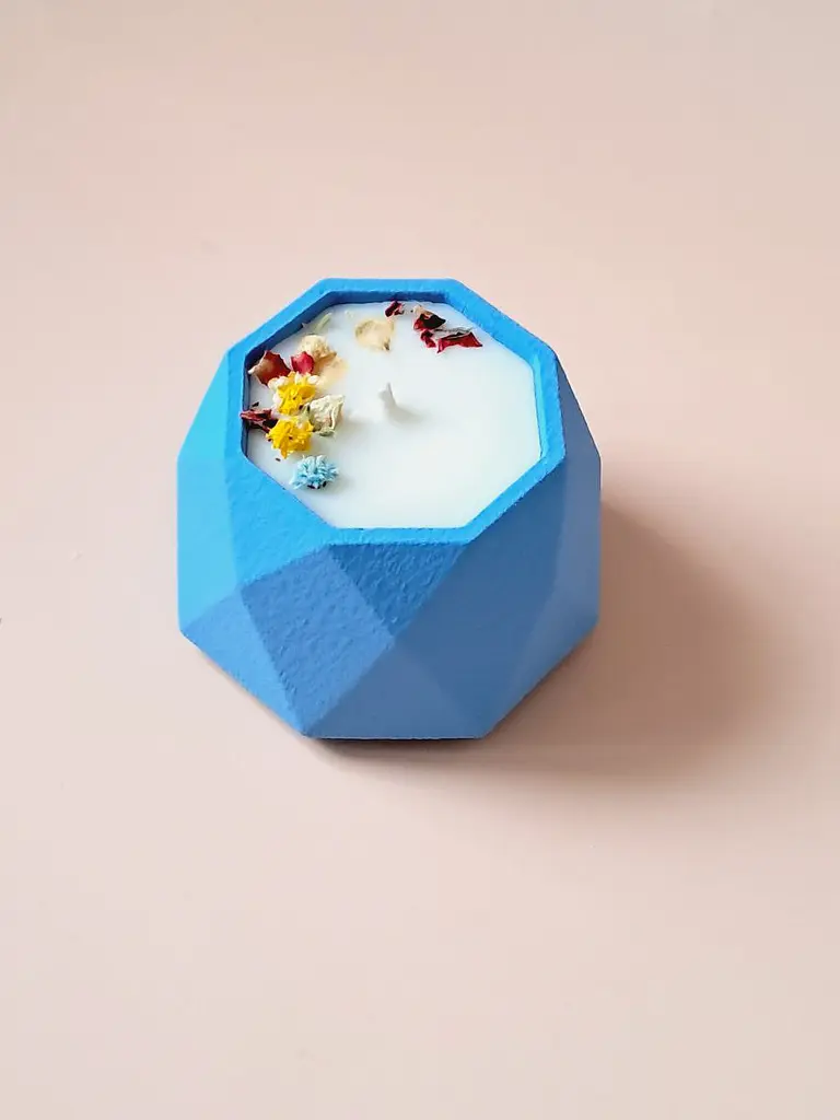 Свічка ручної роботи Svich Shop синій колір - фото 2