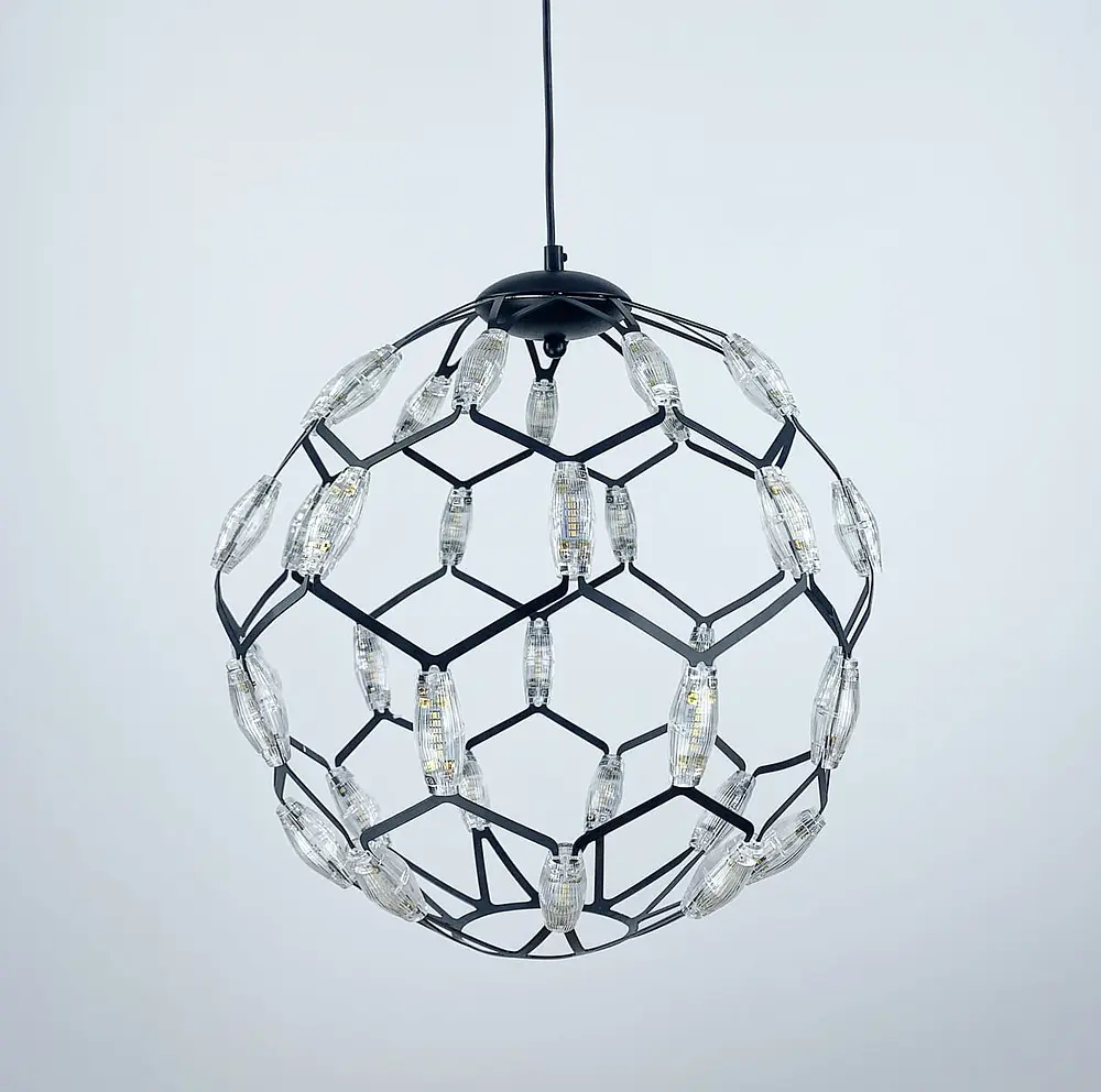 Світильник у формі купола чорного кольору | Арт. D 1289 BK | Line F - фото 7