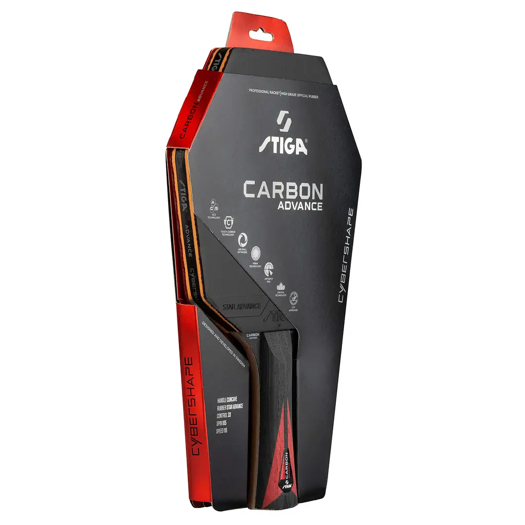 Ракетка для настільного тенісу Stiga Carbon Advance Cybershape FL (1215-1101-35) - фото 3